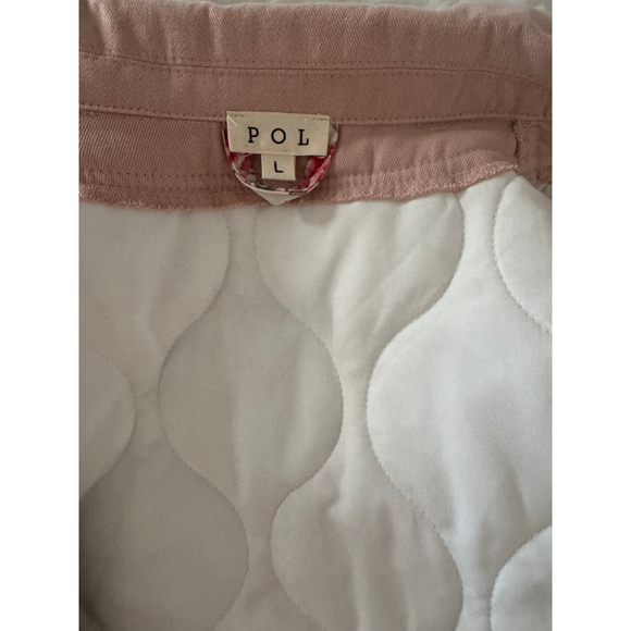 Women's POL Pink & White Floral Quilted Bomber Jacket L - Picture 6 of 7